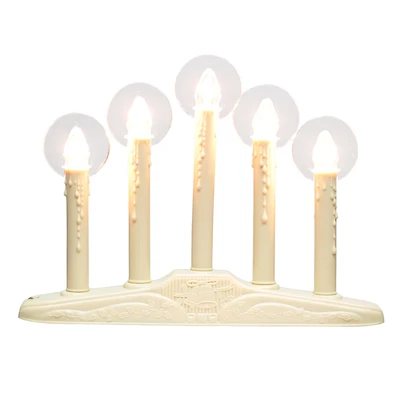 Holiday Time Noël 5 Lumières Candelabra Avec Halos Ampoules Claire