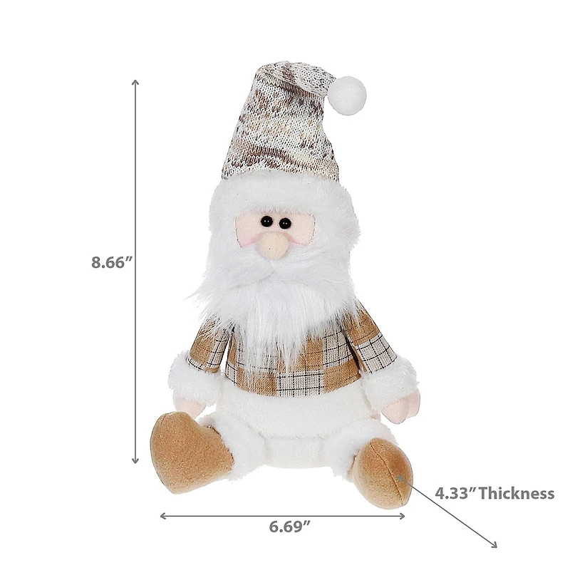 Père Noël En Peluche Auto-Gardien 8,66" - Ensemble De 2