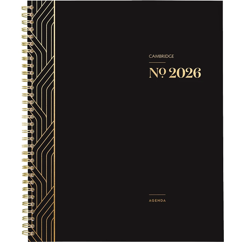 Agenda hebdomadaire Cambridge Workstyle Classic Black 2026, grand format Agenda