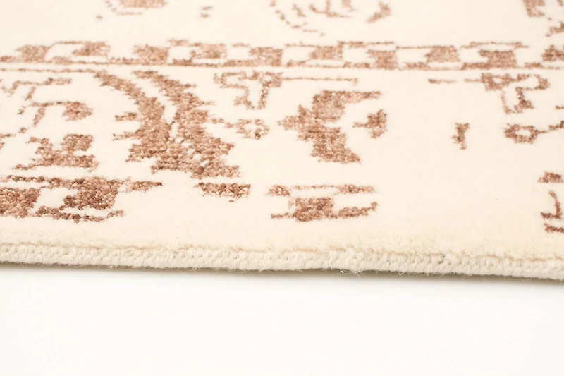 ECARPETGALLERY Tapis Noué à la Main pour Salon, Salle à Manger et Chambre à Coucher Transitionnel Collection La Seda 5'5" x 7'6" en Ivoire