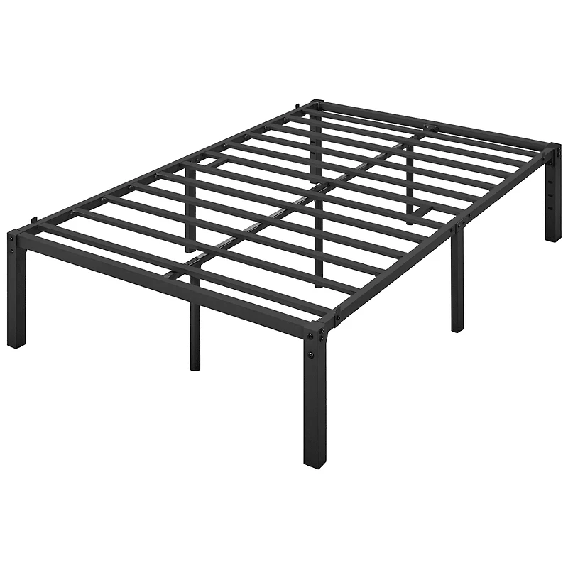 Fullfurnique Metal Platform Bed Frame with Heavy Duty Steel Slat Support, Full, Black