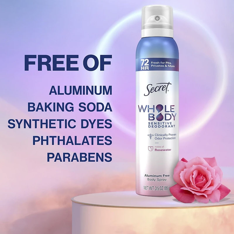 Secret Whold Body Spray, Rose, 99G