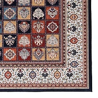 Tapis d'appoint Emerald Ritchie bleu & ivoire de 2 pi 2 po x 3 pi 2 po