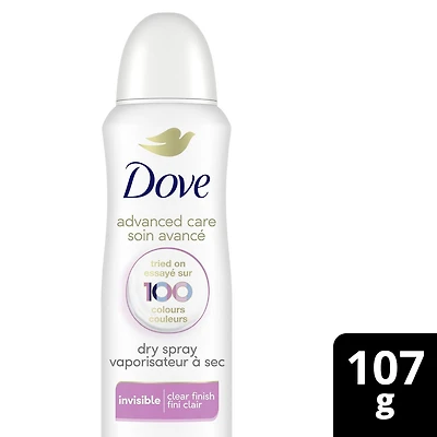 Antisudorifique en Vaporisateur à Sec Dove Soin Avancé Parfum Fini Clair, 107g Antisudorifique