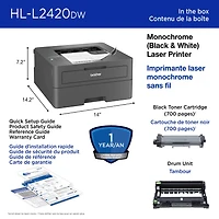 Brother Wireless HL-L2420DW Compact Monochrome Laser Printer, Duplex and Mobile Printing, Refresh Subscription Eligible
