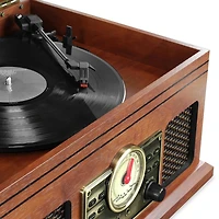 Tourne-disque Bluetooth nostalgique 4 en 1 Victrola avec table tournante à 3 vitesses et radio FM