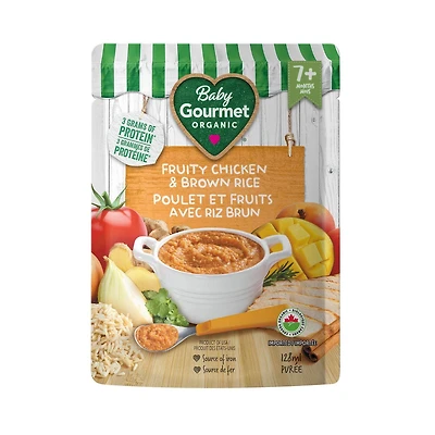 Baby Gourmet Organic Meal Fruity Chicken & Brown Rice, Puree - 128 mL