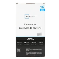 Mainstays Layton 16-Piece Stainless Steel Flatware Set Silver