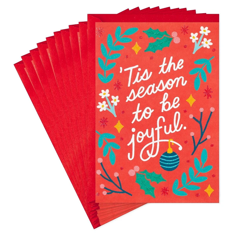 Hallmark Christmas Cards Pack, Joys of the Season (10 Cards With Envelopes)