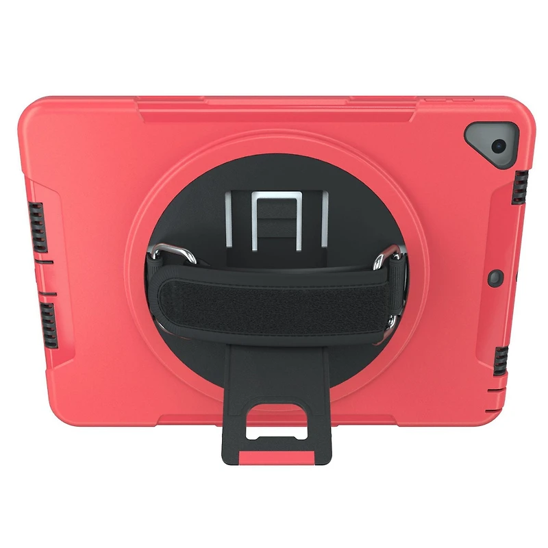 Étui de protection CTA Digital avec béquille rotative à 360 degrés intégrée pour iPad 7e et 8e génération 10.2 pouces, iPad Air 3 et iPad Pro 10.5 pouces - Rouge