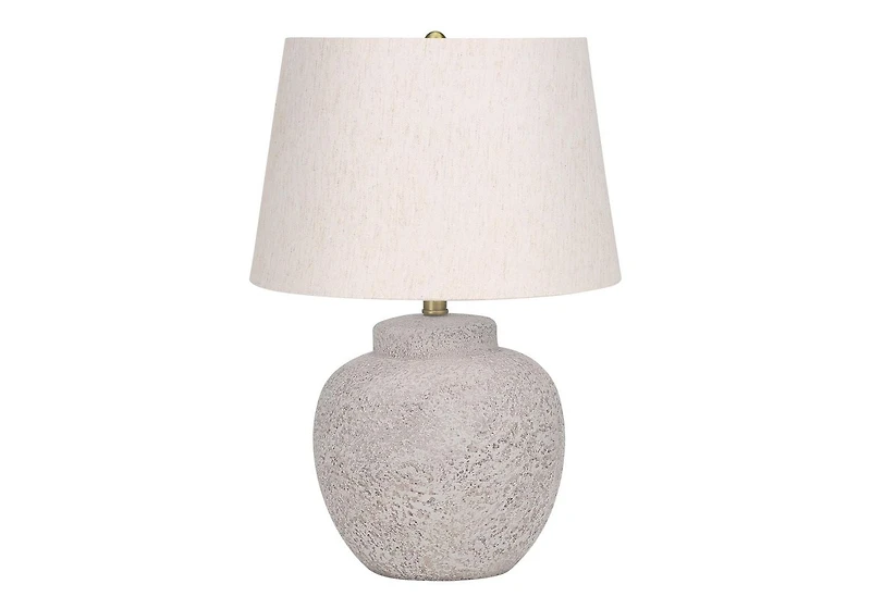 Monarch Specialties Luminaire, 22"h, Lampe De Table, Béton Crémeux, Teinte Ivoire / Crème, Moderne