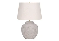 Monarch Specialties  Luminaire, 22"h, Lampe De Table, Béton Crémeux, Teinte Ivoire / Crème, Moderne