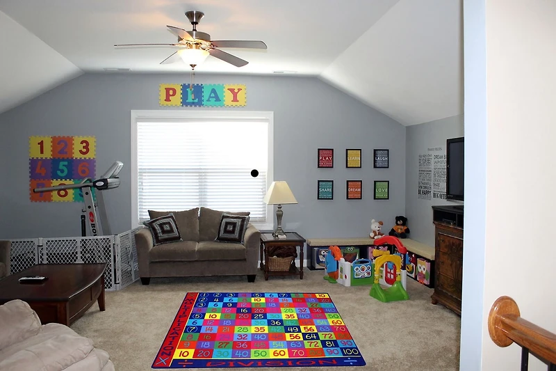 Tapis rectangle amusant pour enfant multiplication multicolore nylon