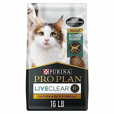 Purina Pro Plan Specialized LiveClear Chicken & Rice Formula, Dry Cat Food