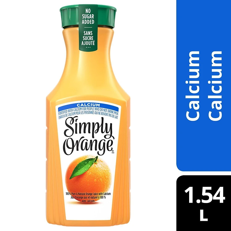 Jus Simply Orange avec calcium 1.54L, 1,54 x L