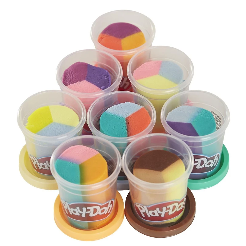Play-Doh, salon de coiffure Coiffeur créatif, jeu créatif pour enfants à partir de 3 ans, 8 pots de 56 g de Play-Doh tricolore atoxique À partir de 3 ans