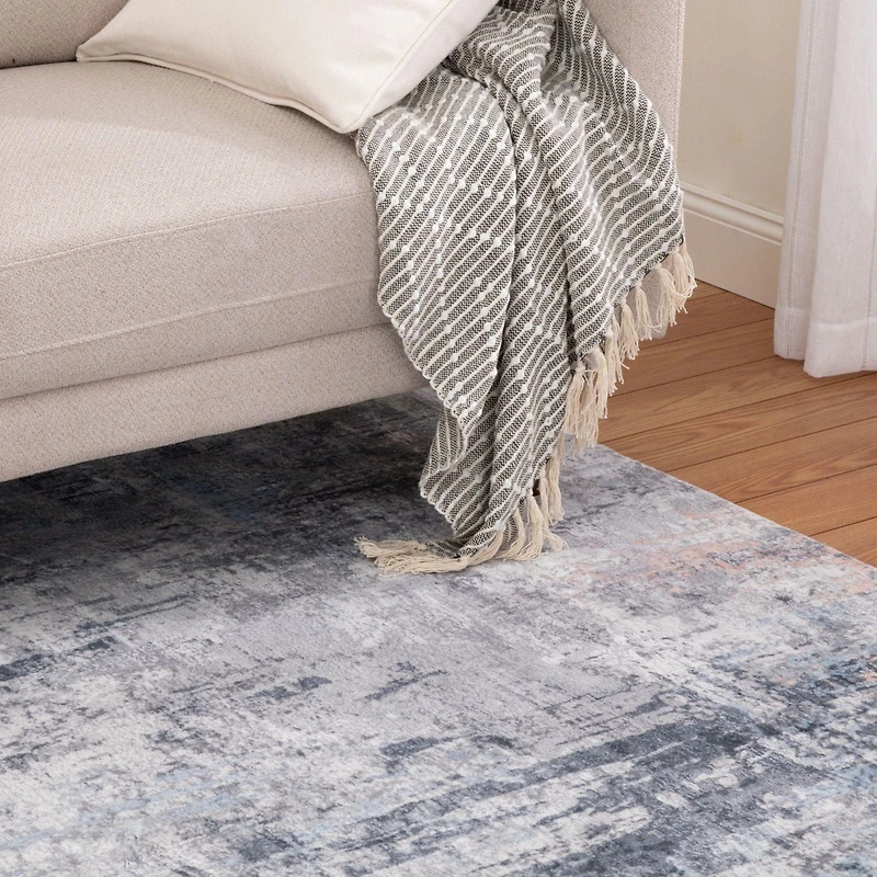 Banburry Light Blue and Light Grey Woven Area Rug