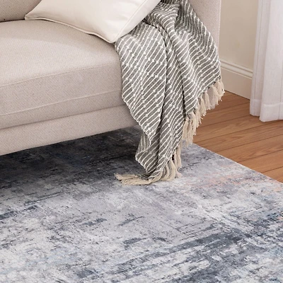 Banburry Light Blue and Light Grey Woven Area Rug