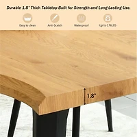 Bureau d'écriture Homy Casa avec bords naturels, idéal pour un espace de travail à domicile, couleur naturelle
