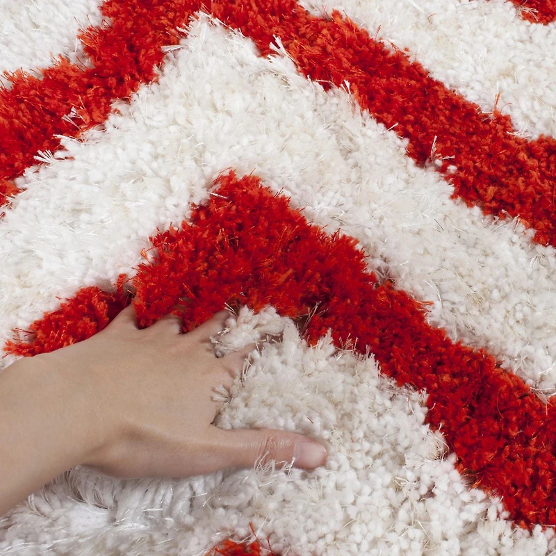 Safavieh Barcelona Carmella Zigzag Stripes Shag Area Rug