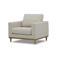 Better Homes & Gardens Springwood - Chaise d'appoint avec structure en bois et lin crème