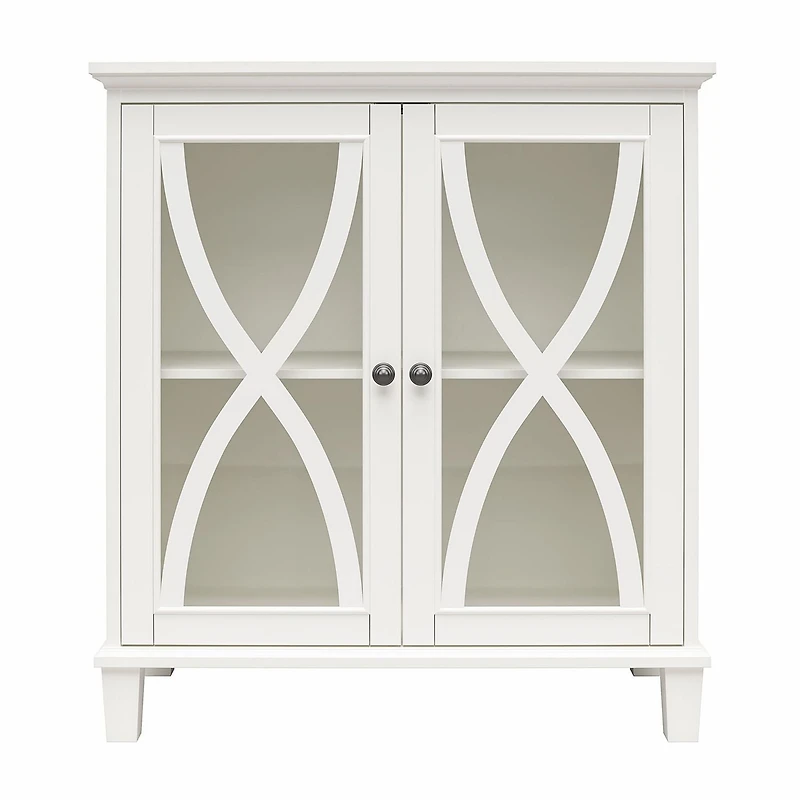 Ameriwood Home Celeste Accent Cabinet with Glass Doors, White