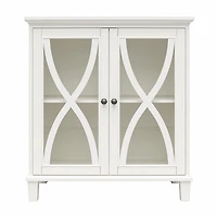 Ameriwood Home Celeste Accent Cabinet with Glass Doors, White