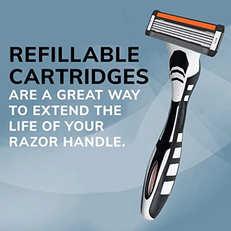 BIC Flex 5 Refillable Razors for Men, 5 Blade Razors Refills, 8 Razor Cartridges