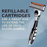 BIC Flex 5 Refillable Razors for Men, 5 Blade Razors Refills, 8 Razor Cartridges