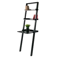 Winsome Bellamy Leaning Desk with 2 Shelves in Black