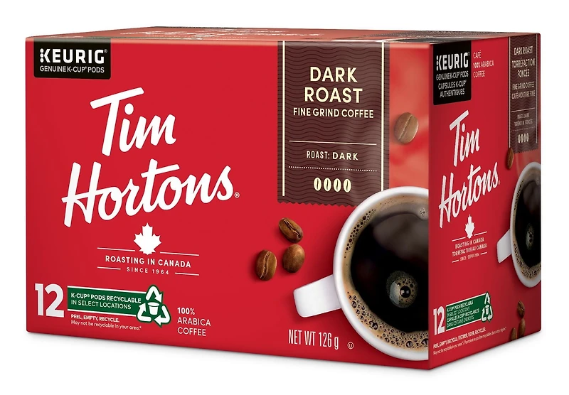 Tim Hortons Café torréfaction foncée Keurig Capsule K-Cup 12ct