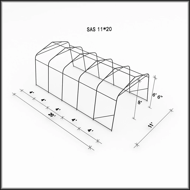 Car Shelter 11 ft. X 20 ft. in Clear