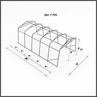 Car Shelter 11 ft. X 20 ft. in Clear