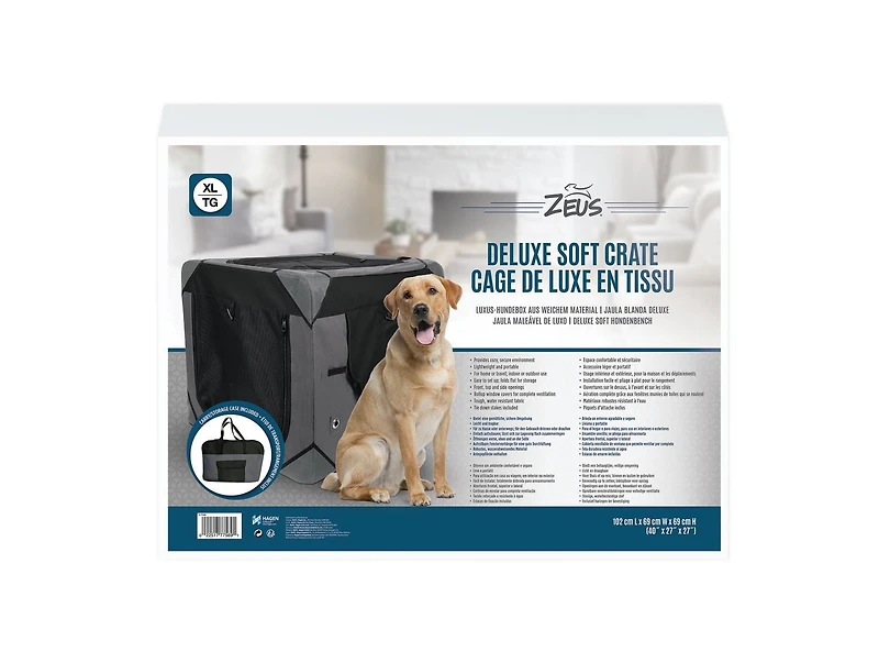 Cage de luxe Zeus en tissu, gris/noir, très grande