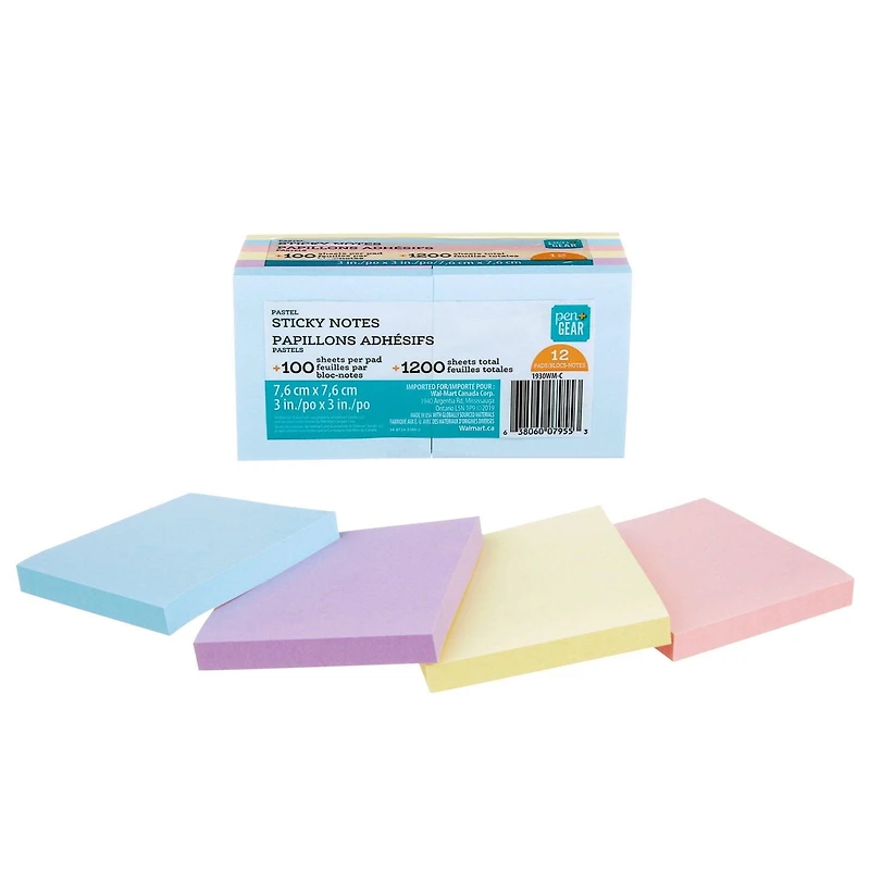 PEN+GEAR Sticky Notes 1930WM-C, Pastel