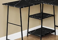 Monarch Specialties Computer Desk, Home Office, Corner, Storage Shelves, 48"l, L Shape, Work, Laptop, Metal, Laminate, Black Marble Look, Contemporary, Modern