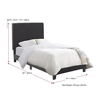 Lit Juniper en tissu noir, simple