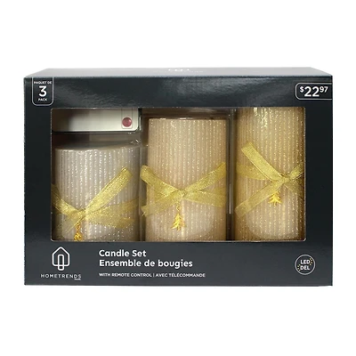Hometrends ensemble de bougies DEL, paquet de 3