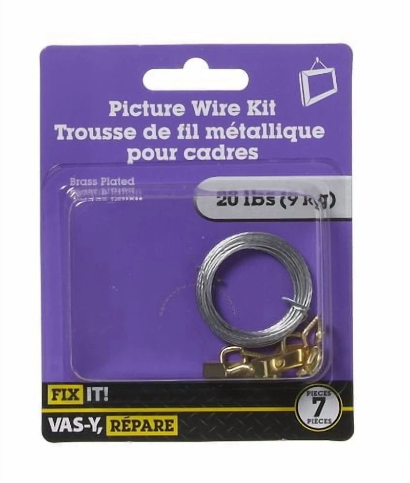 Fil pour cadres plaqué laiton 7 pièces