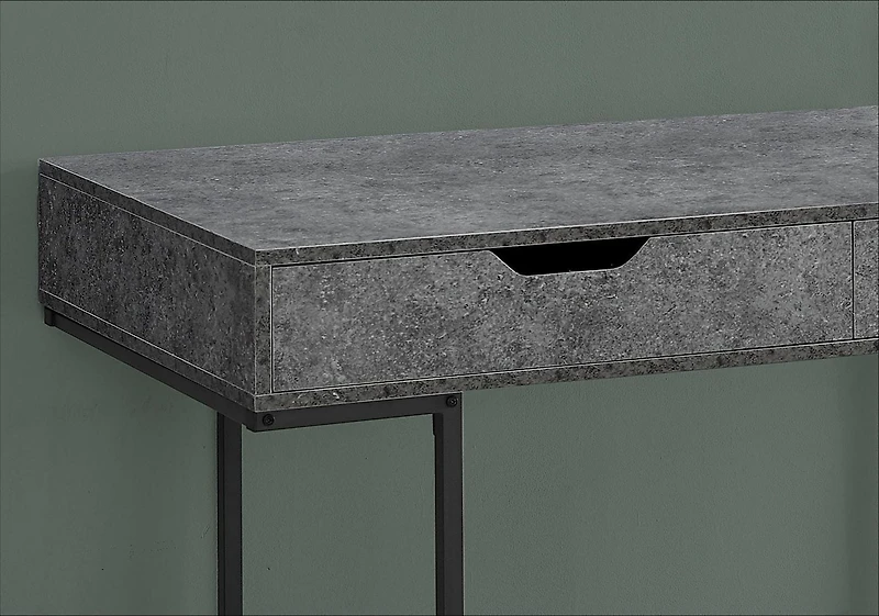 Monarch Specialties Computer Desk, Home Office, Laptop, Storage Drawers, 48"l, Work, Metal, Laminate, Grey, Black, Contemporary, Modern