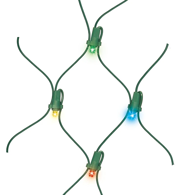 EZ-Illuminations 4'x4' 100-Count LED Net Lights, Multicolor with Cool White Flicker, 4ft x 4ft (1.2mx1.2m) lighted area