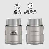 Thermos Stainless King Pot alimentaire isotherme sous vide avec cuillère, 453,6 g, acier inoxydable mat Contenant à aliments