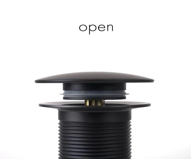 DROP Bath and Kitchen DR091048 Black Pop-Up Bathroom Sink Drain without Overflow