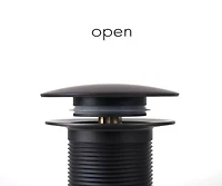 DROP Bath and Kitchen DR091048 Black Pop-Up Bathroom Sink Drain without Overflow