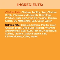 IAMS Perfect Portions Pâté Healthy Adult Recette au poulet et Recette au saumon sans céréales 12x75g