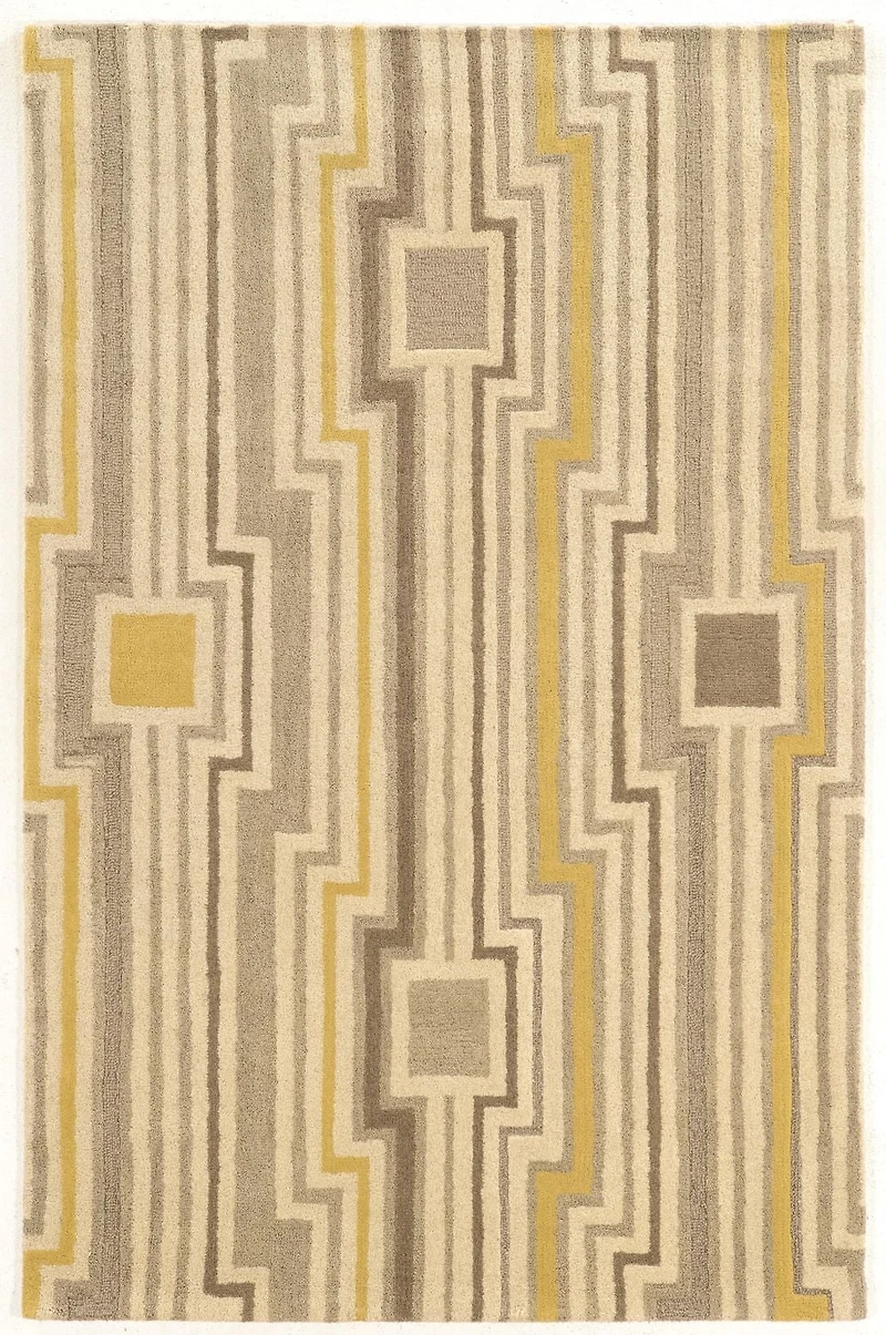 Tapis en Laine Aspire Board gris et jaune de 5 pi x 8 pi