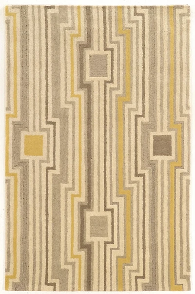 Tapis en Laine Aspire Board gris et jaune de 5 pi x 8 pi