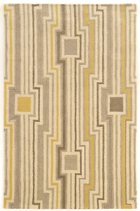 Tapis en Laine Aspire Board gris et jaune de 5 pi x 8 pi