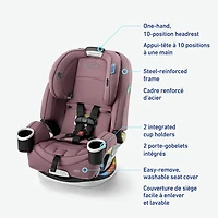 Siège d'auto 4-en-un convertible 4Ever de Graco - Polyvalent, confortable et sûr pour les bébés jusqu'aux préadolescents, 1,8 à 54 kg (4 à 120 lb) Chelsea