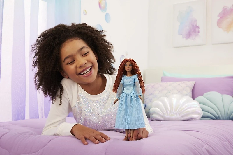 Disney The Little Mermaid Ariel Fashion Doll on Land in Signature Blue Dress, Toys Inspired by Disney’s The Little Mermaid​​